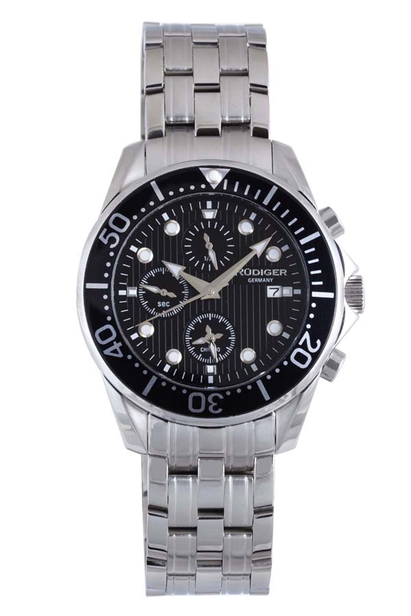 Rudiger Chemnitz Chronograph Black Dial Mens Watch R2001-04-007