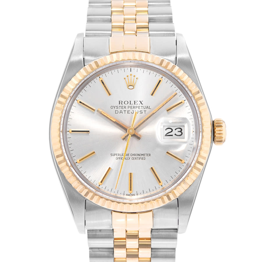 Preowned Rolex Datejust 36 Automatic Chronometer Silver Dial Mens Watch 16013 SSJ