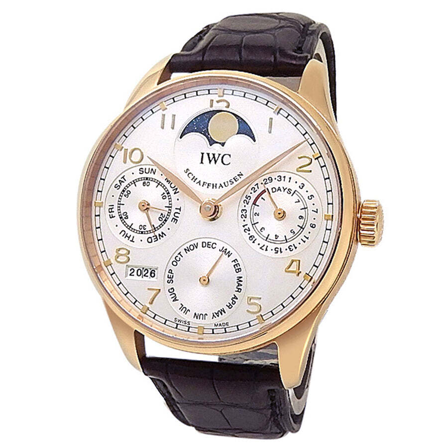 Pre-owned IWC Portuguese Perpetual Calendar Silver Dial Mens Watch IW502213 21307$