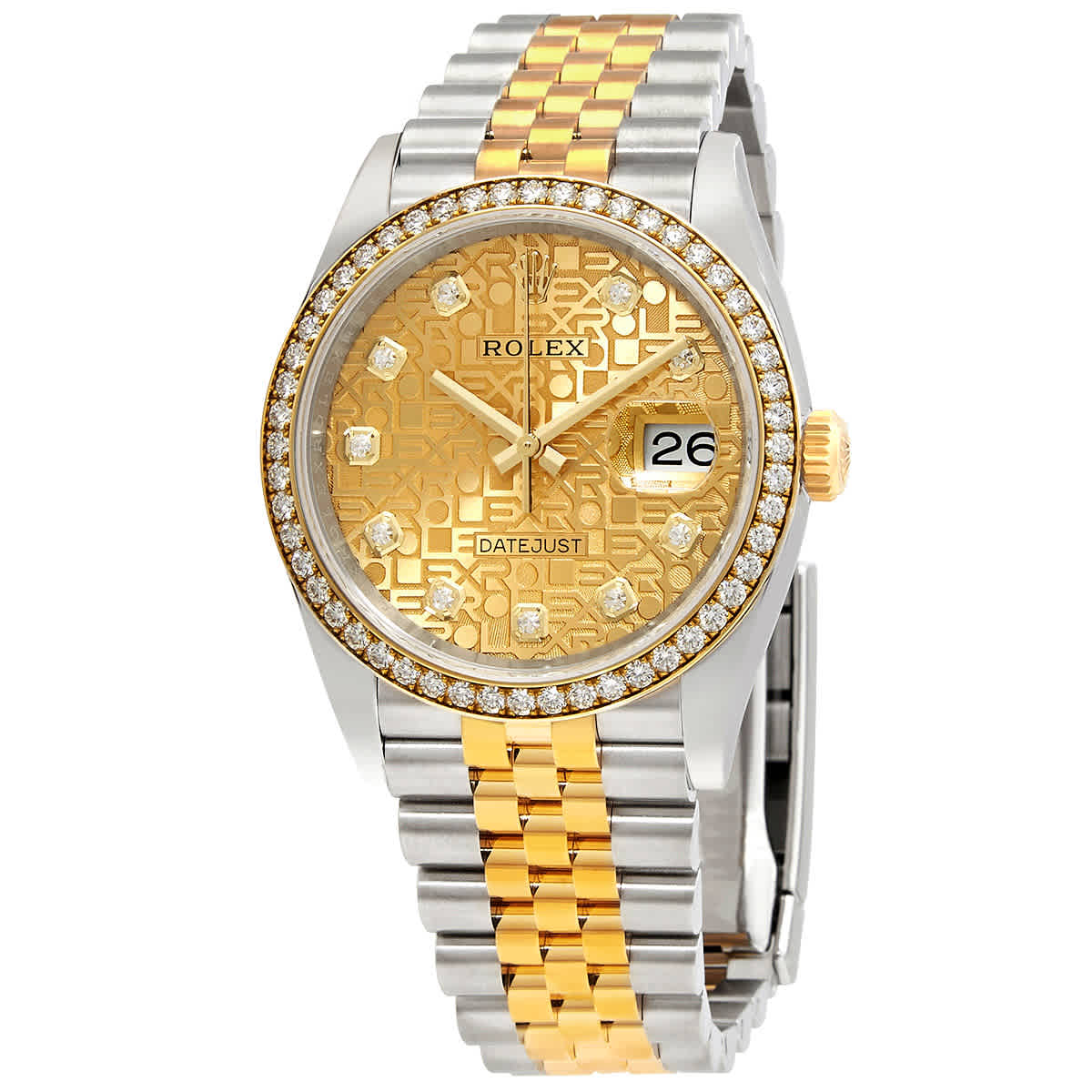 Rolex Datejust 36 Automatic Champagne Jubilee Motif Dial Diamond Watch M126283RBR0019