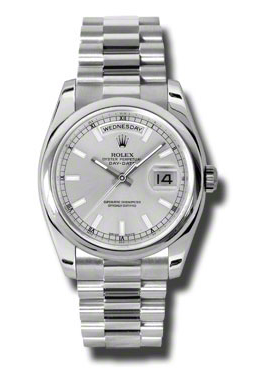 Rolex Day-Date Silver Dial Platinum President Automatic Mens Watch 118206SSP 51005$