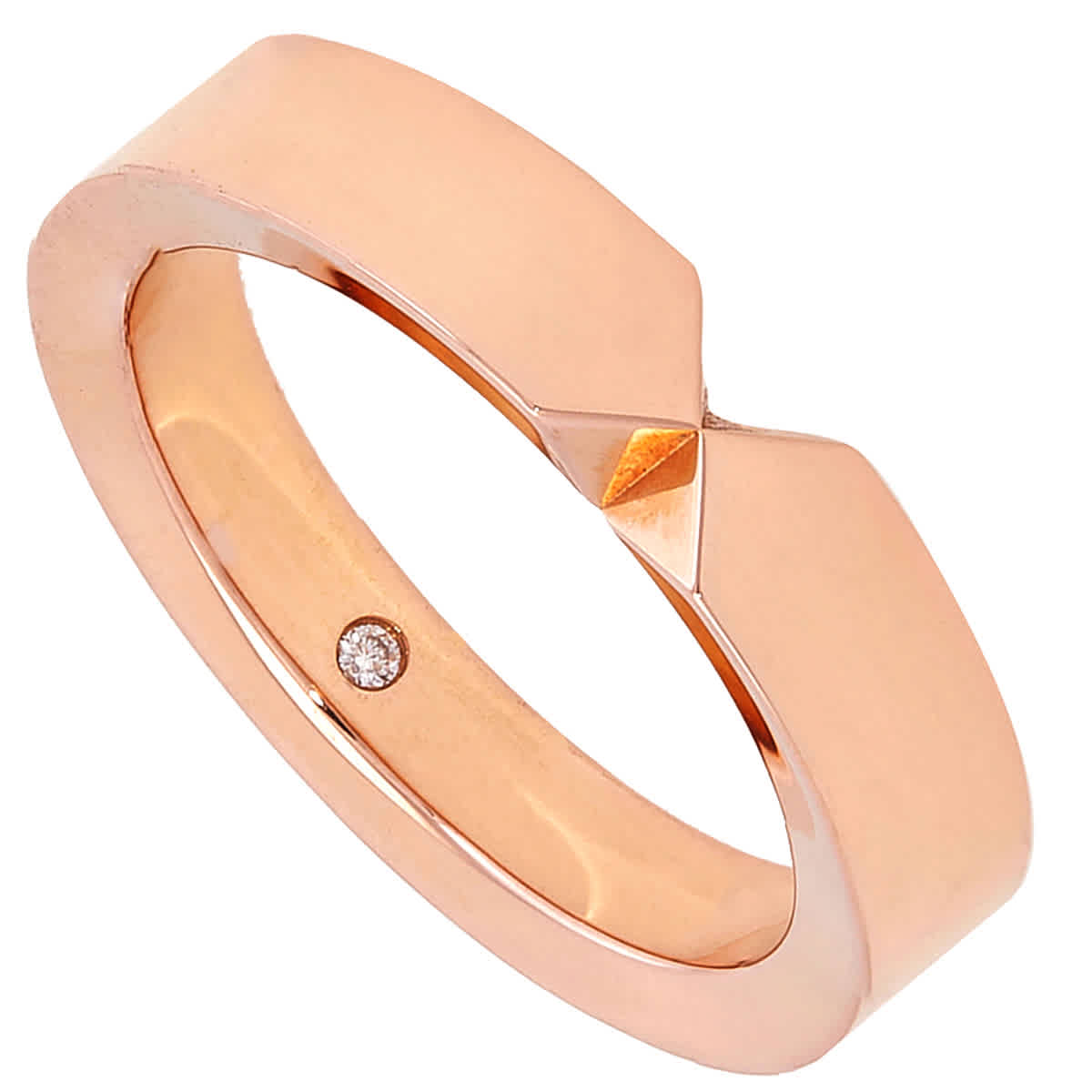 Chaumet 18k Rose Gold Triomphe De Chaumet Diamond Wedding Band, Size 56