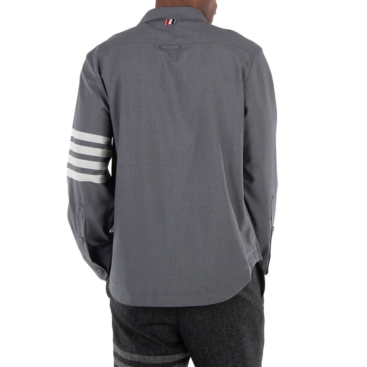 Thom Browne Medium Grey 4-Bar Wool Shirt Jacket, Brand Size 2 (Medium) - Bild 3 von 5