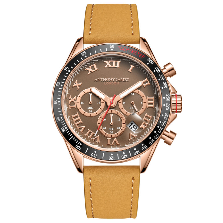 Anthony James Tachymeter Turbo Brown Dial Mens Watch AJ101
