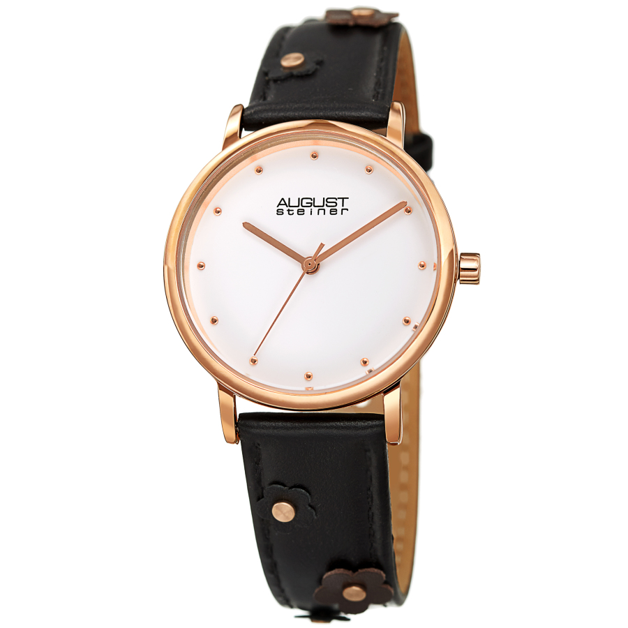 August Steiner Quartz White Dial Ladies Watch AS8260BK 46$