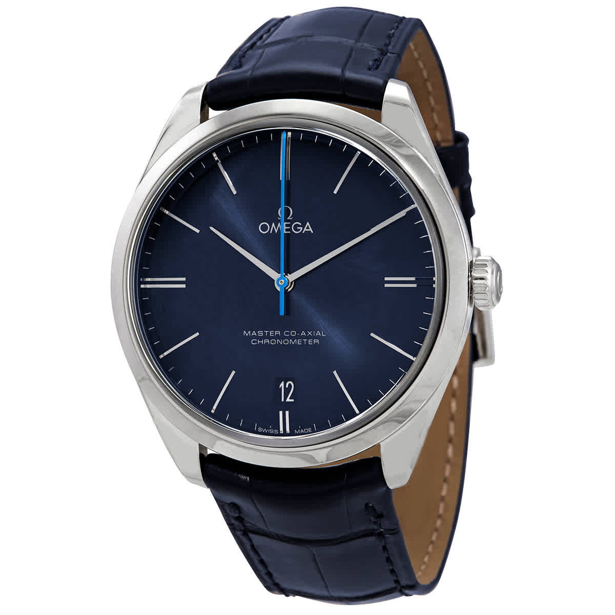 Omega De Ville Hand Wind Chronometer Blue Dial Mens Watch 43213402103001