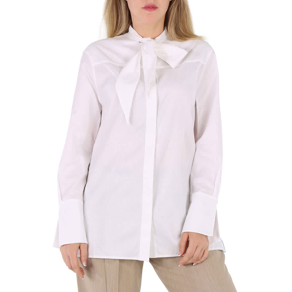 Burberry Ladies White Pussy Bow Blouse eBay