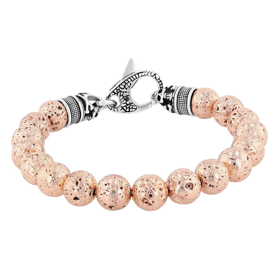 Robert Alton Stainless Steel Lava Bead Bolo Bracelet 71$