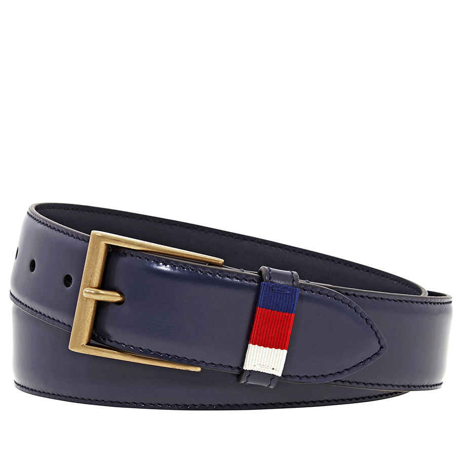 gucci leather belt with web