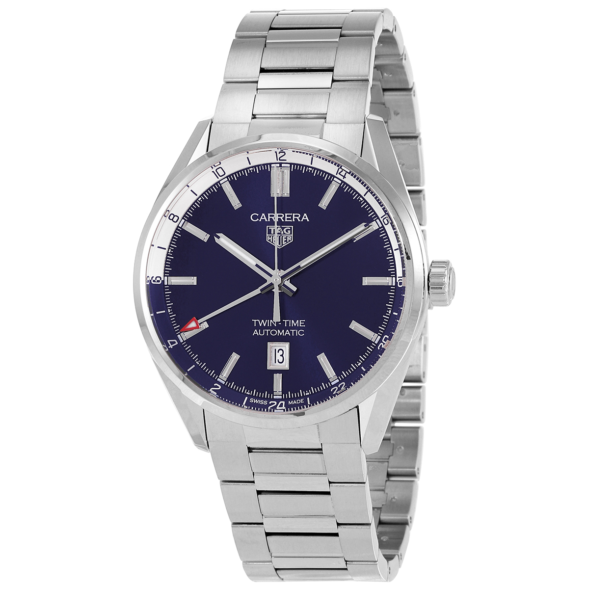 Pre-owned Tag Heuer Carrera GMT Automatic Blue Dial Mens Watch WBN201A-BA0640 2495$