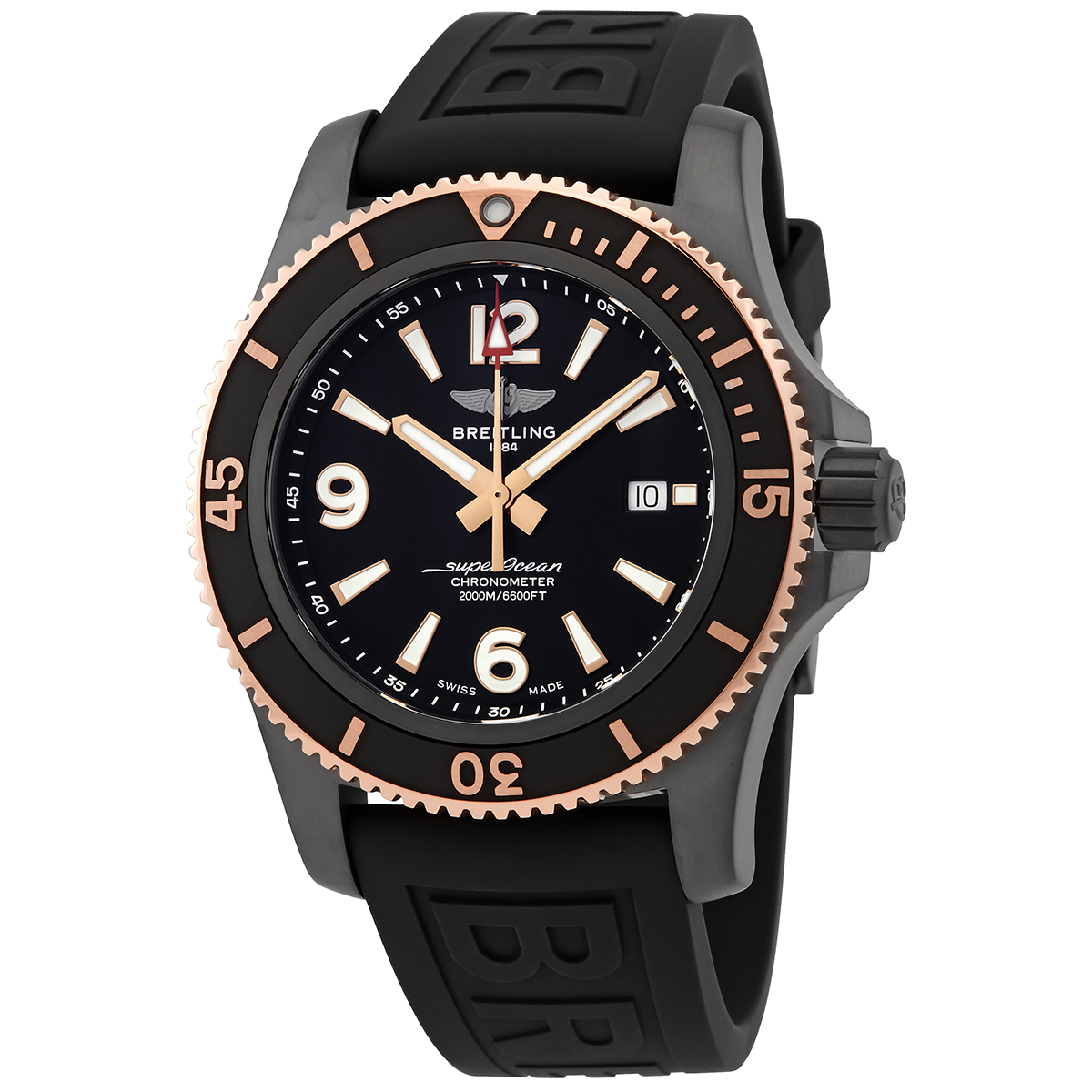 Pre-owned Breitling Superocean Automatic Black Dial Mens Watch U17368221B1S1 4545$