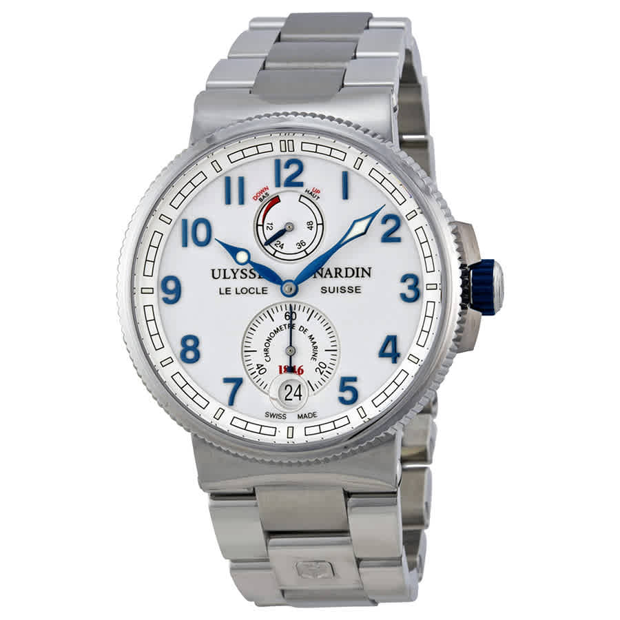 Ulysse Nardin Marine Chronometer White Dial Stainless Steel Mens Watch 1183-126-7M-60
