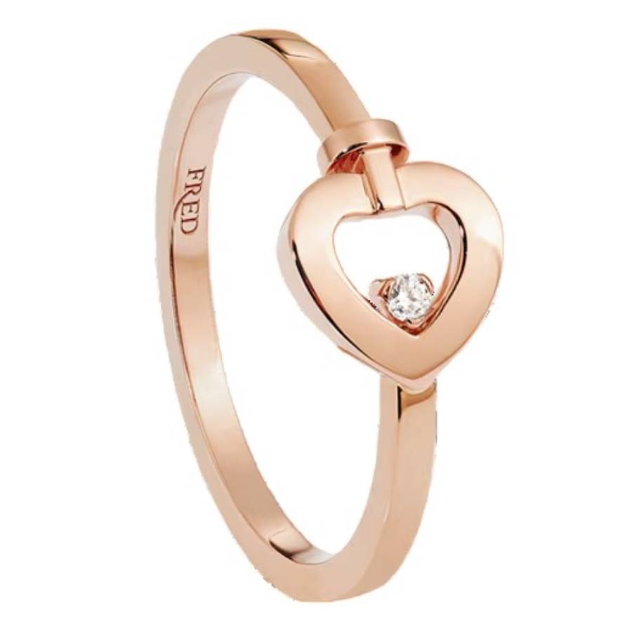 Fred Pretty Woman 18k Rose Gold Diamond Ring Size 54 1198$