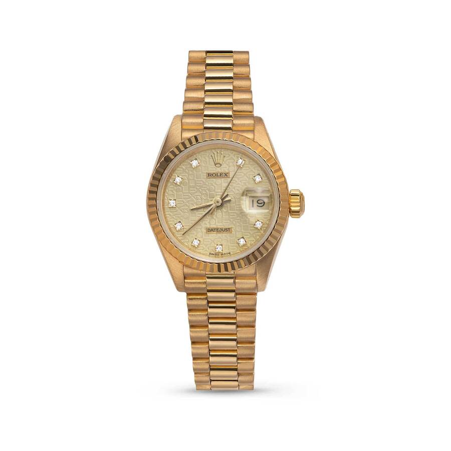 Preowned Rolex Datejust Automatic Chronometer Diamond Champagne Dial Ladies Watch 69178 CDP
