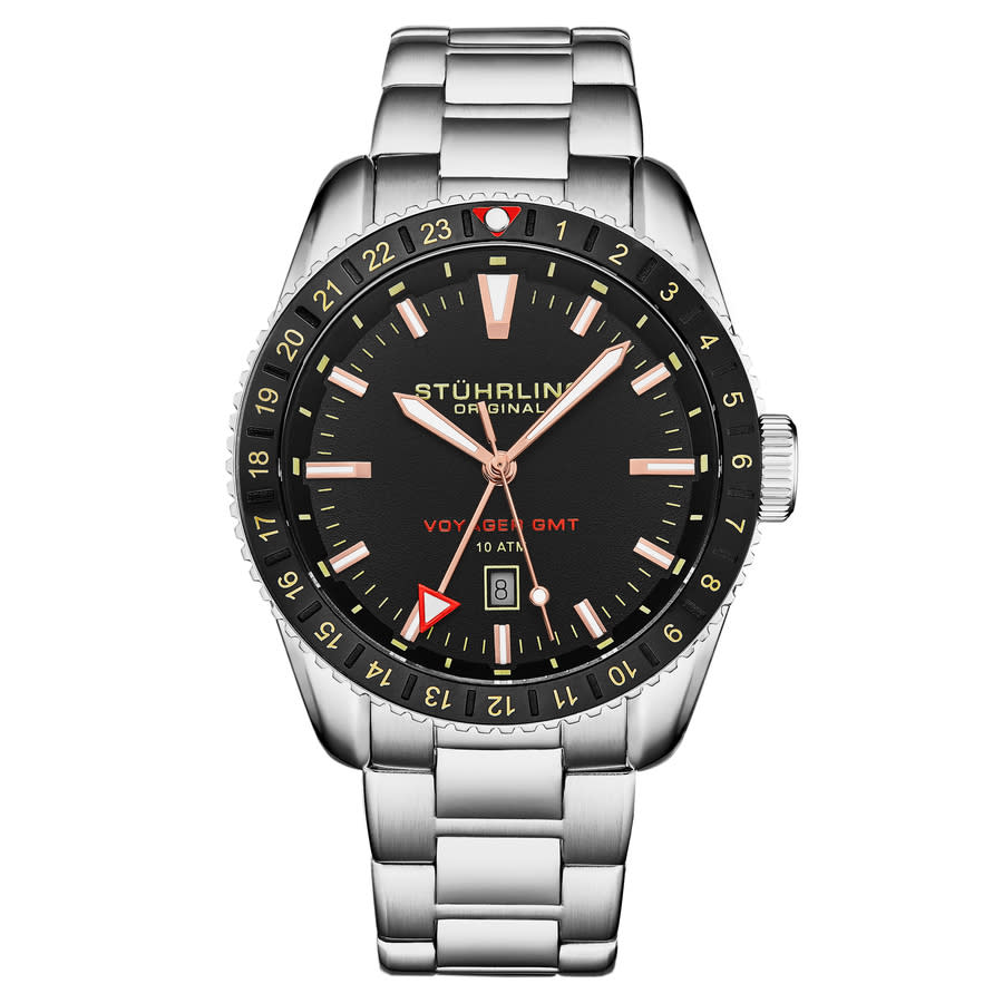 Stuhrling Original Aquadiver Quartz Black Dial Mens Watch M17220
