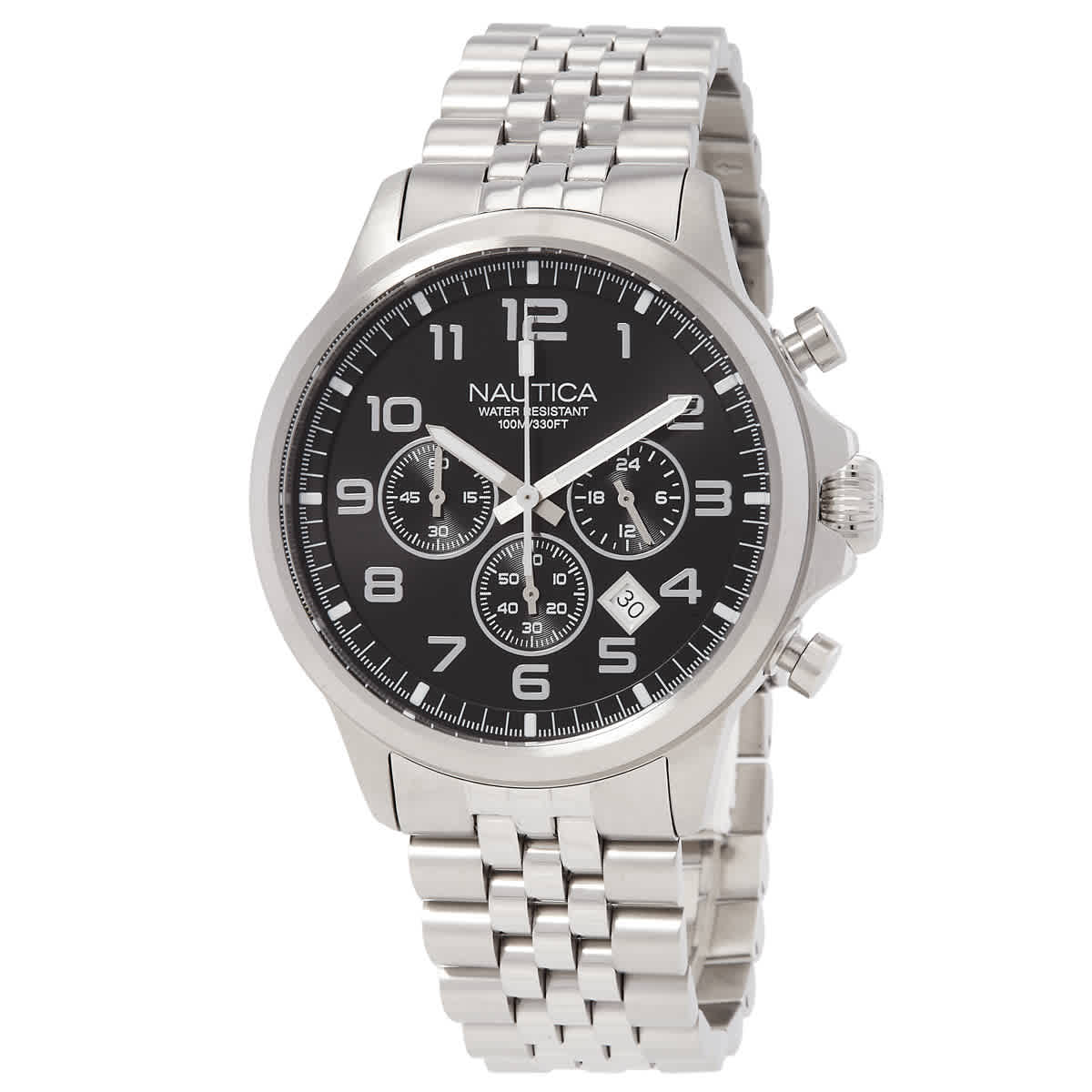 Nautica NCT Blue Ocean Chronograph Quartz Black Dial Mens Watch NAPBOS405 99$