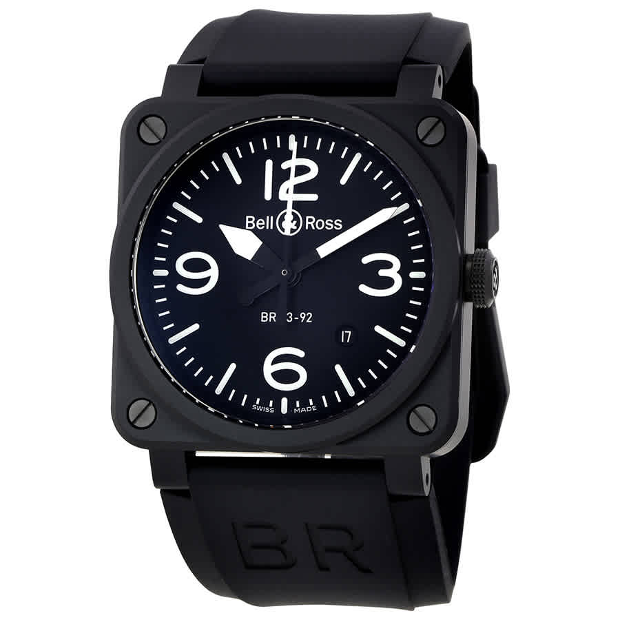 Bell and Ross Aviation Automatic Black Dial Mens Watch BR0392-BL-CE