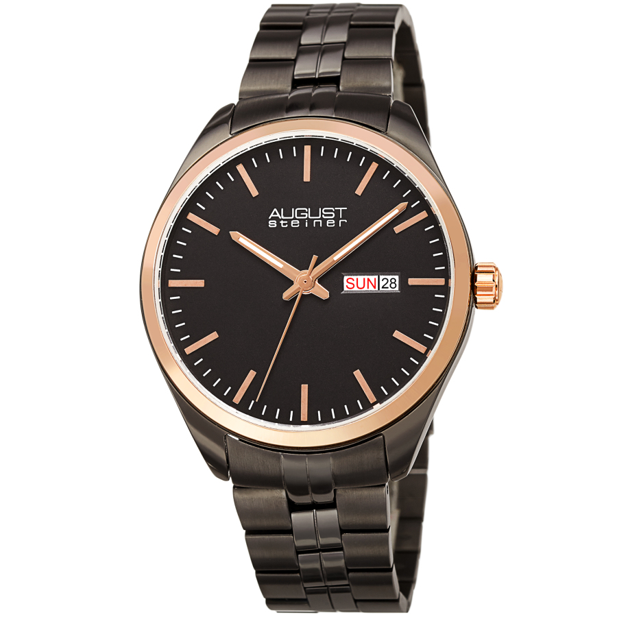 August Steiner Quartz Black Dial Mens Watch AS8271GNR
