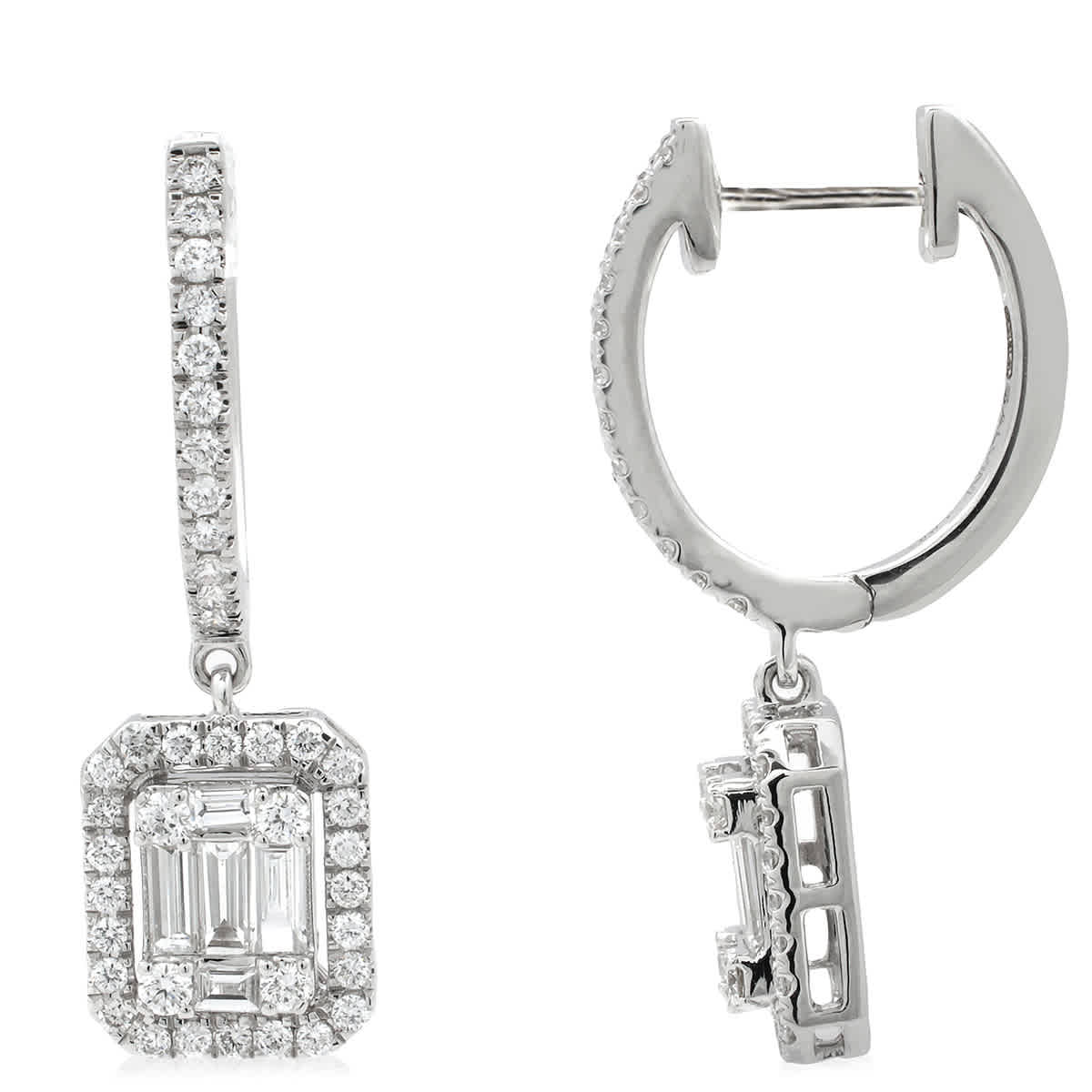 Salvini Magia White Gold 0.87 CT Baguette Cut GH Diamond Earrings