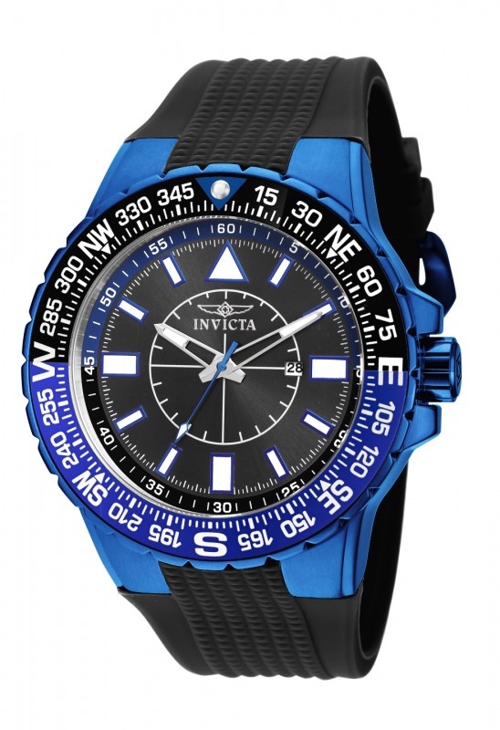 Invicta Aviator Black Dial Black Silicone Men's Watch 19269 | eBay