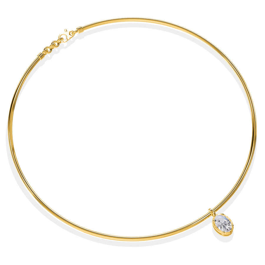 Diamond2Deal 14k Yellow Gold 125 Ct Oval Cut Lab Grown Diamond Pendant Necklace 18 VVS-VS E-F 2150$