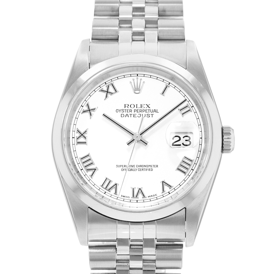 Preowned Rolex Datejust 36 Automatic Chronometer White Dial Mens Watch 16200 WRJ
