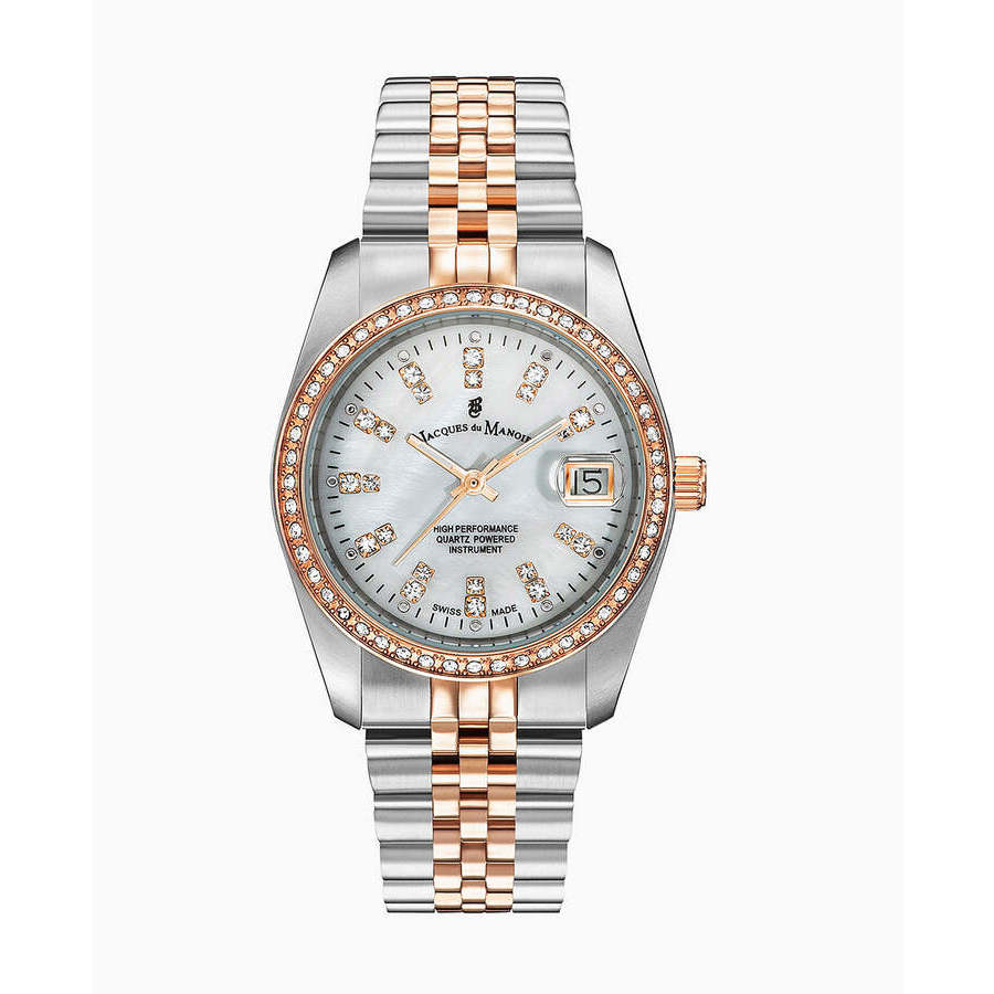 Jacques Du Manoir Inspiration Elegance Diamond Mother of Pearl Dial Ladies Watch NROP.23