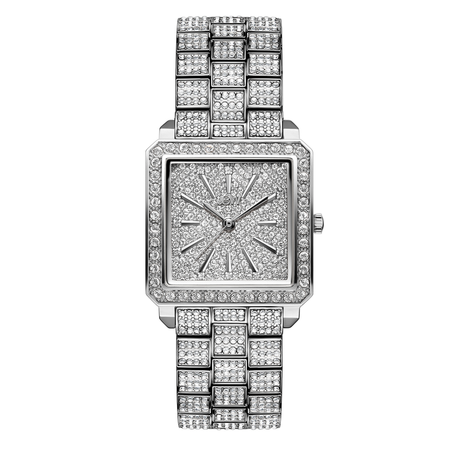 JBW Cristal Quartz Diamond Crystal Silver Dial Ladies Watch J6386C
