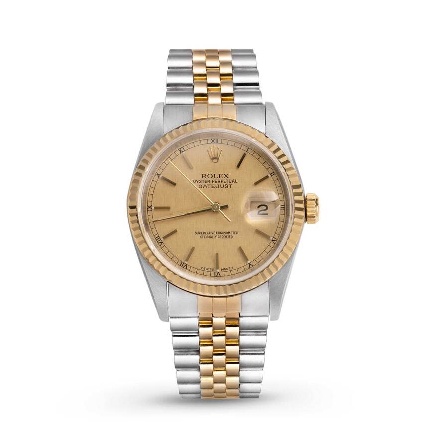 Preowned Rolex Datejust Automatic Chronometer Champagne Dial Unisex Watch 16233 CSJ