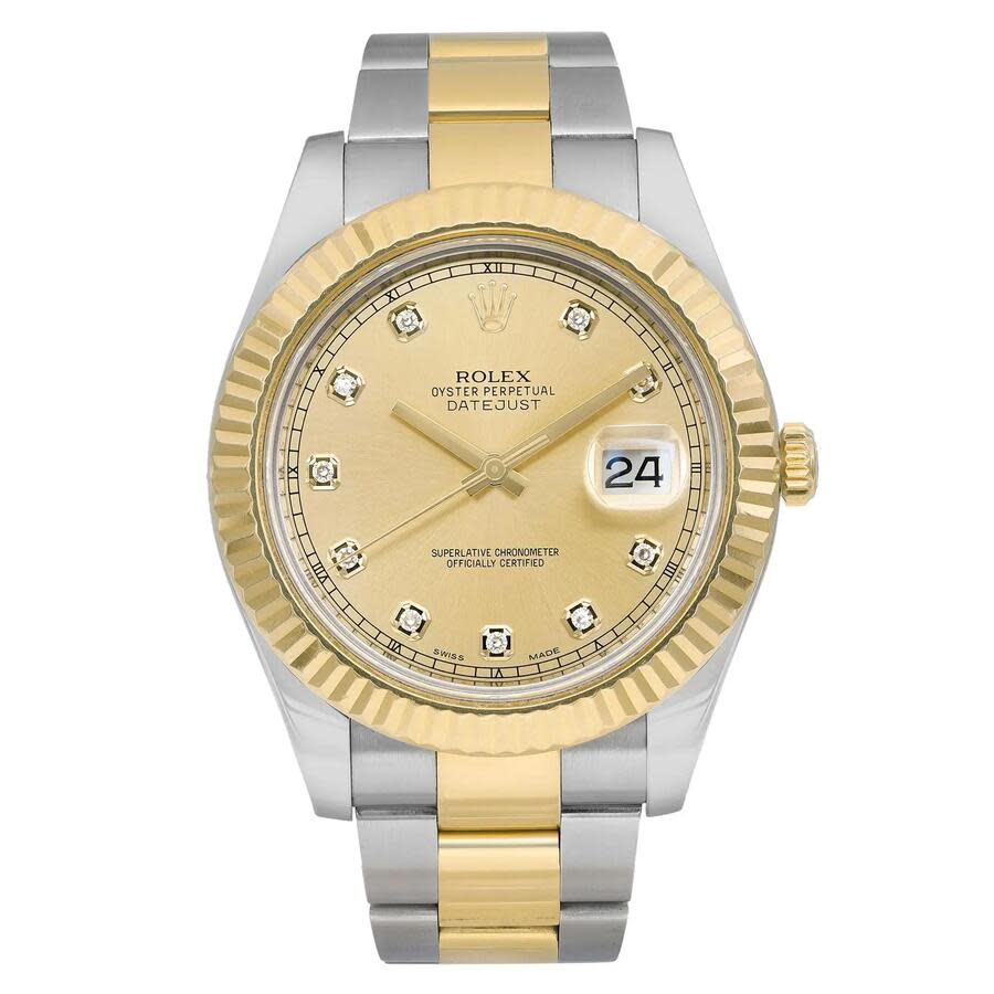 Preowned Rolex Datejust Automatic Chronometer Diamond Champagne Dial Mens Watch 116333 CDO