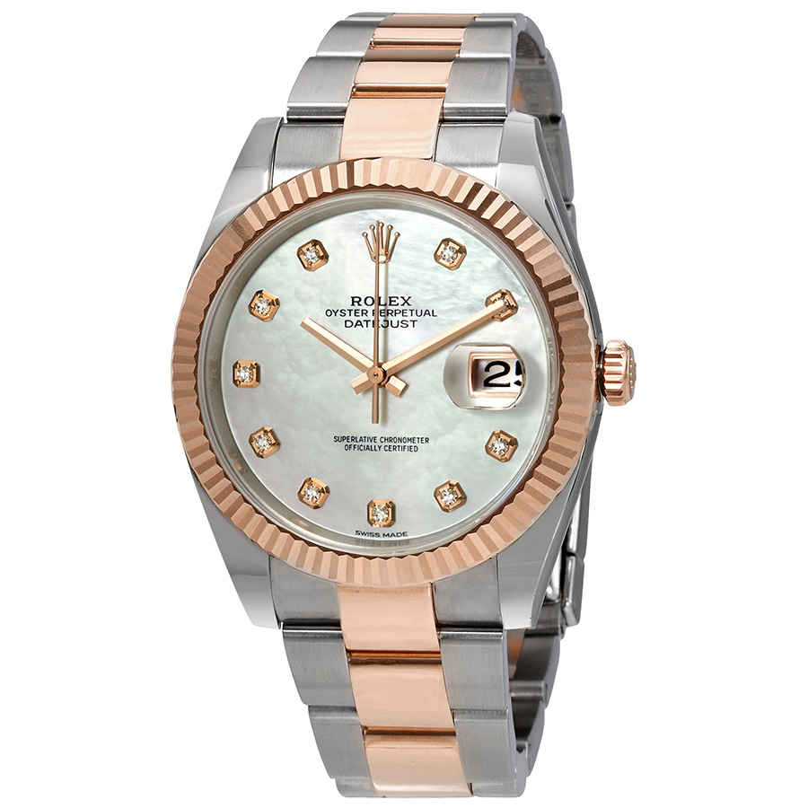 Rolex Datejust Automatic Diamond Mens Steel and 18ct Everose Gold Oyster Watch 126331MDO