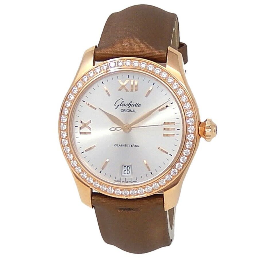 Pre-owned Glashutte Lady Serenade Diamond Silver Dial Ladies Watch 39-22-04-11-44 7955$