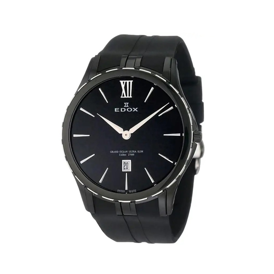 Edox Grand Ocean Quartz Black Dial Mens Watch 27033 357N NIN