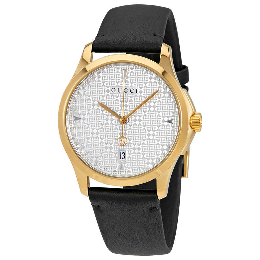 Gucci G-Timeless Silver Dial Black 