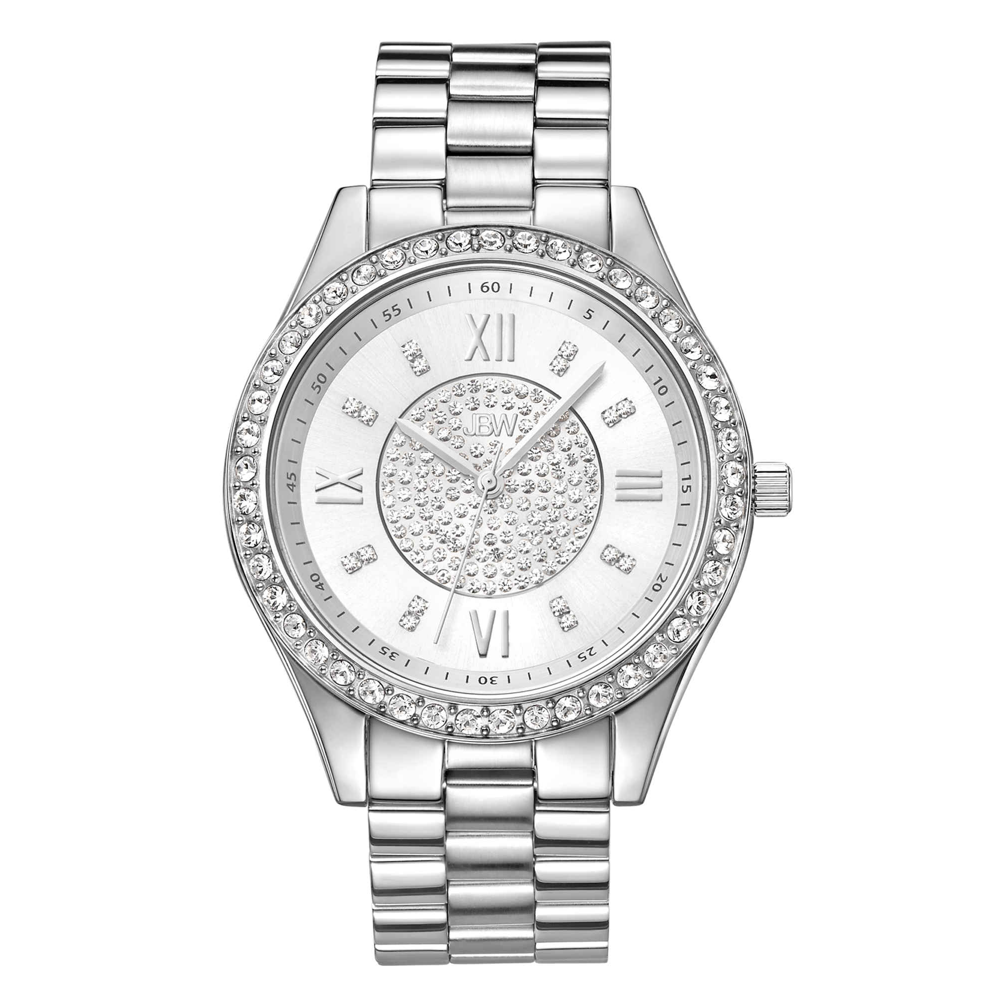 JBW Mondrian Silver Diamond Dial Stainless Steel Ladies Watch J6303A