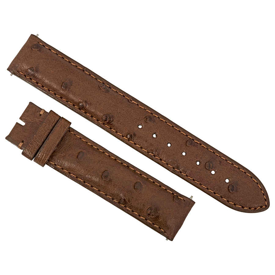 Hadley Roma 18 MM Matte Brown Ostrich Leather Strap