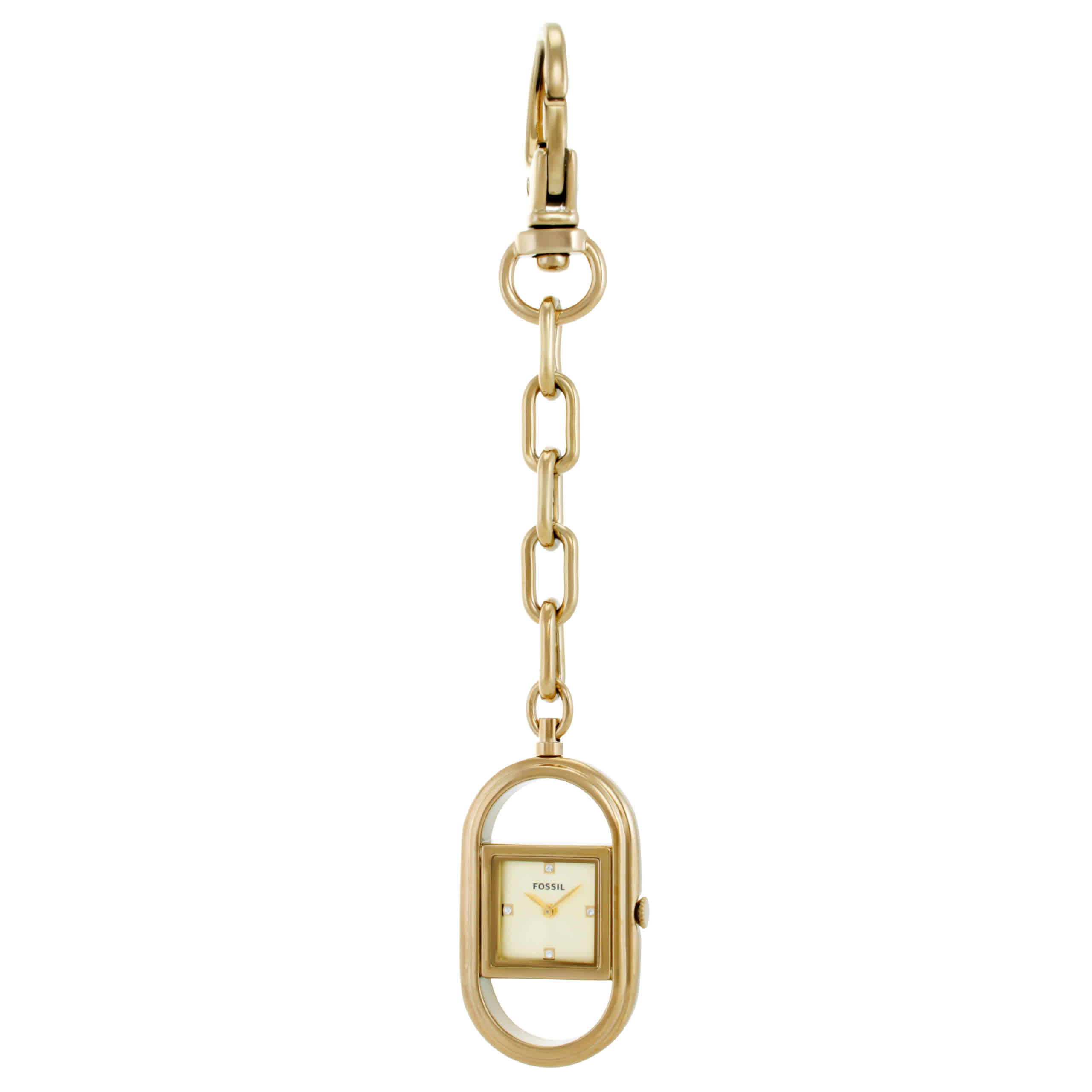 Fossil Quartz Crystal Gold Dial Ladies Watch Bag Charm ES5487 66$