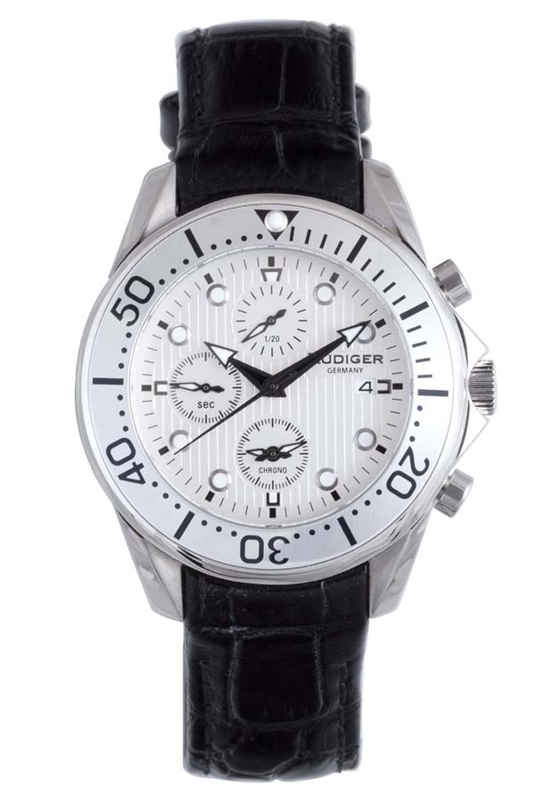 Rudiger Chemnitz Chronograph White Dial Mens Watch R2001-04-001.1L