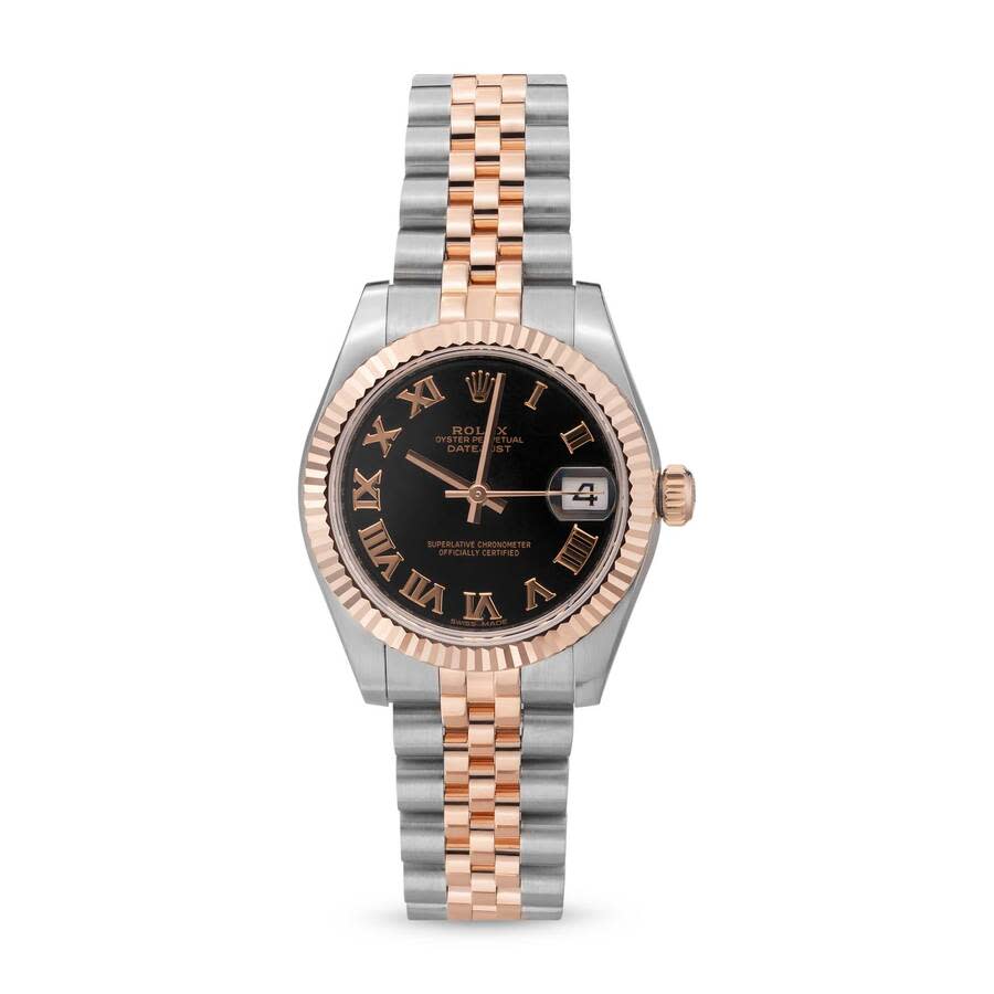 Preowned Rolex Datejust Automatic Chronometer Black Dial Ladies Watch 178271 BKRJ