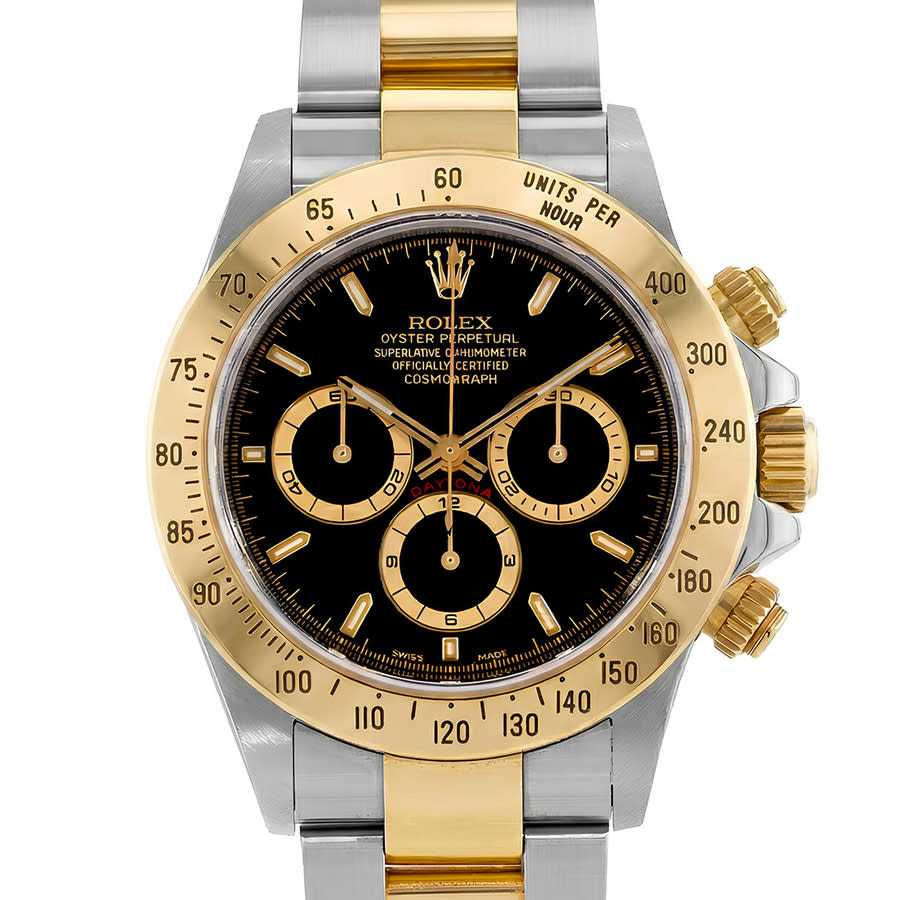 Preowned Rolex Cosmograph Daytona Chronograph Automatic Black Dial Mens Watch 16523 BKSO