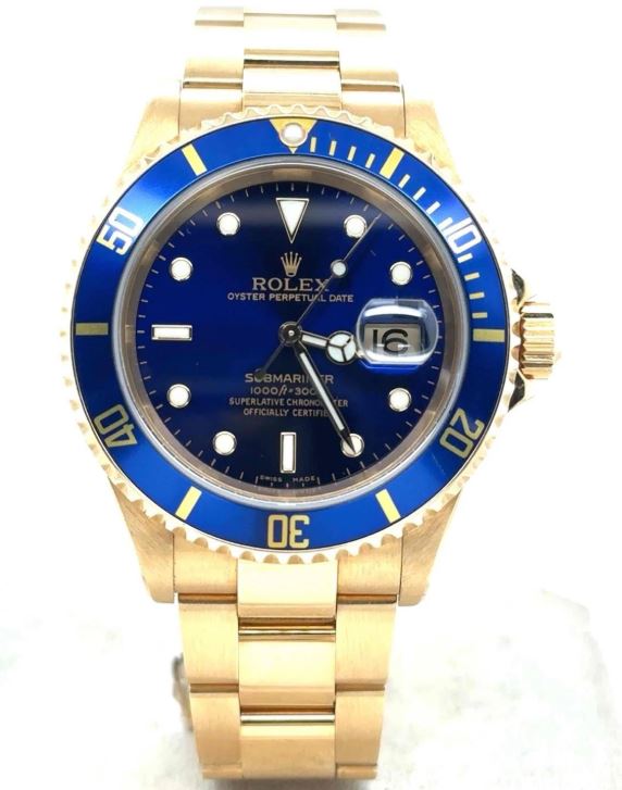 Preowned Rolex Submariner Champagne Dial Mens Watch 16618CDO