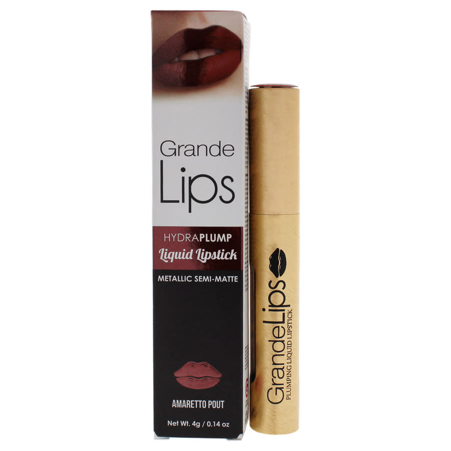 GrandeLIPS Plumping Liquid Lipstick Metallic Semi Matte - Amaretto Pout by Grande Cosmetics for Women - 0.14 oz Lipstick