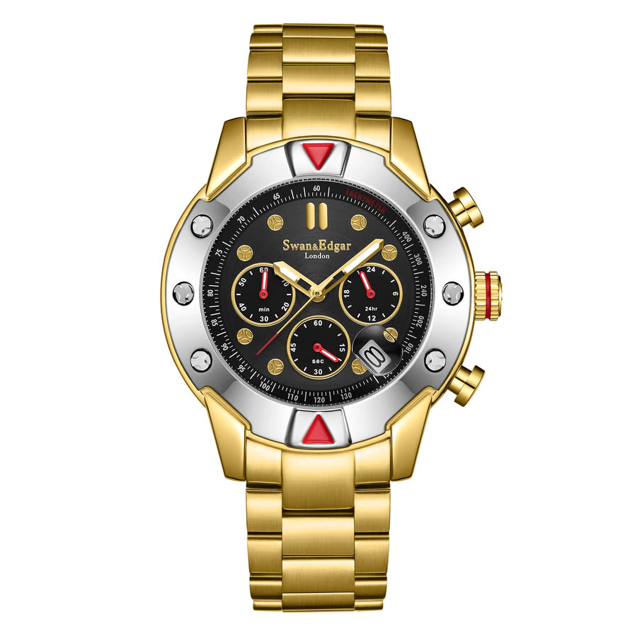 Swan & Edgar Hybrid Chronograph Hand Wind Black Dial Mens Watch SE1771