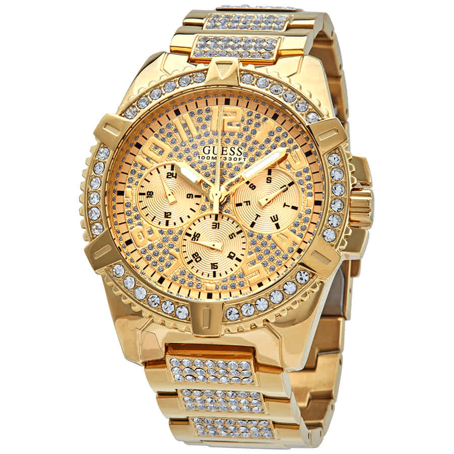 Guess Frontier Quartz Gold Dial Men's Watch W0799G2 | eBay