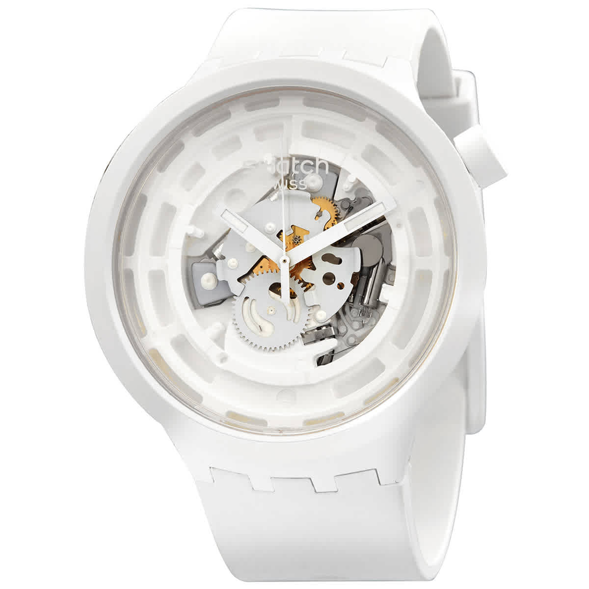 NWT Swatch C-White Quartz Skeleton Dial Men\'s Watch Hands-On: D1 Milano Skeleton White Sketch Watch | aBlogtoWatch main image 4