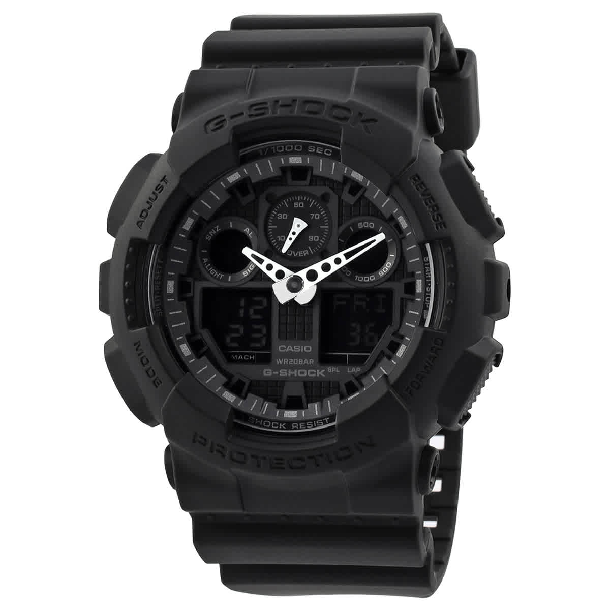 Casio G-Shock Perpetual Alarm World Time Chronograph Quartz Analog-Digital Black Dial Mens Watch GA-100-1A1 79$