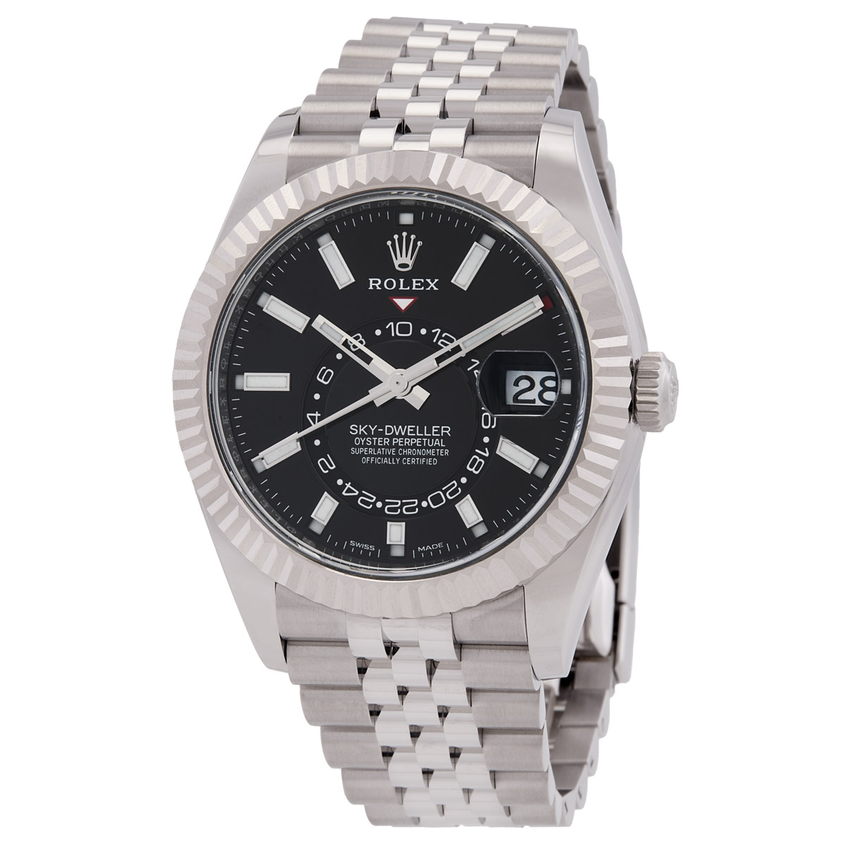 Preowned Rolex Sky Dweller GMT Automatic Black Dial Mens Watch 326934BKSJ