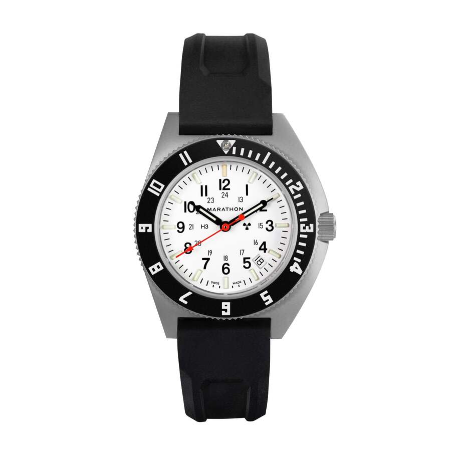 Marathon Ssnav-D Quartz White Dial Mens Watch WW194013SS-0530