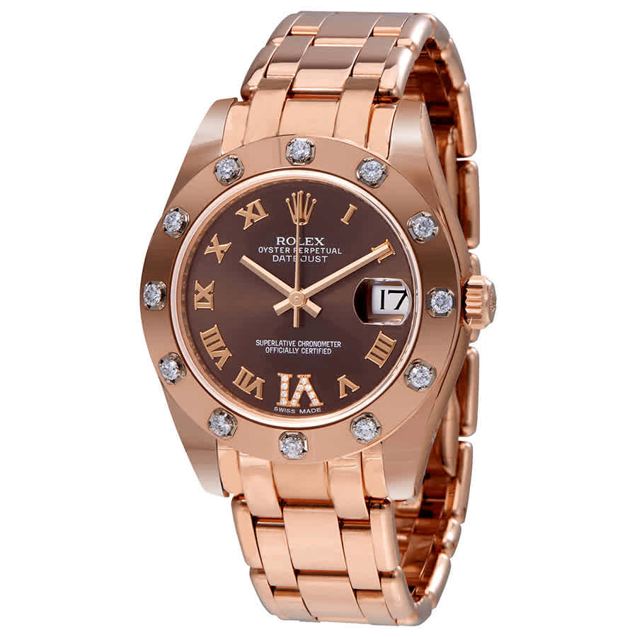 Rolex LadyDatejust Pearlmaster Chocolate Dial 18K Everose Gold Automatic Ladies Watch 81315BRRDPM