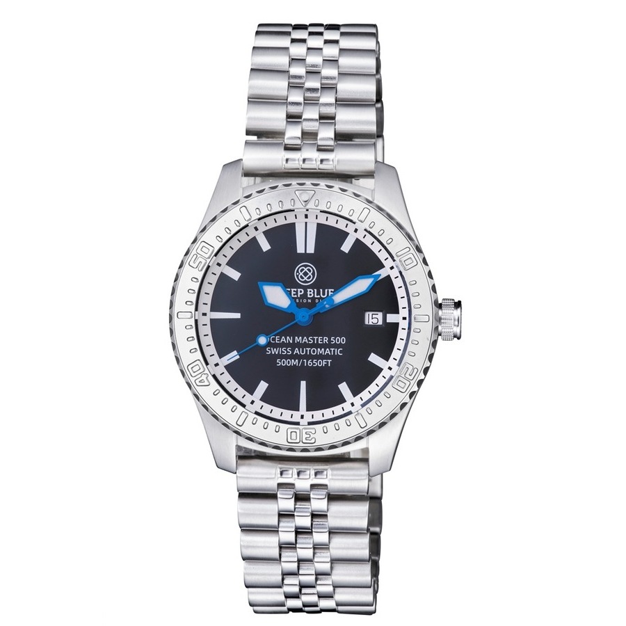 Deep Blue Ocean Master 500 Automatic Black Dial Mens 40 mm Watch OM500BLKBLUINNERBRCJUB
